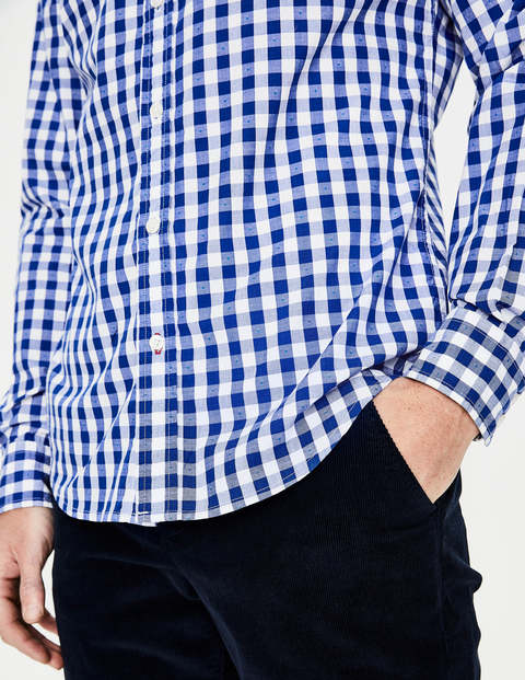 Slim Fit Poplin Pattern Shirt - Blue Wave Clip Dot Slim Fit Poplin Pattern Shirt - Blue Wave Clip Dot