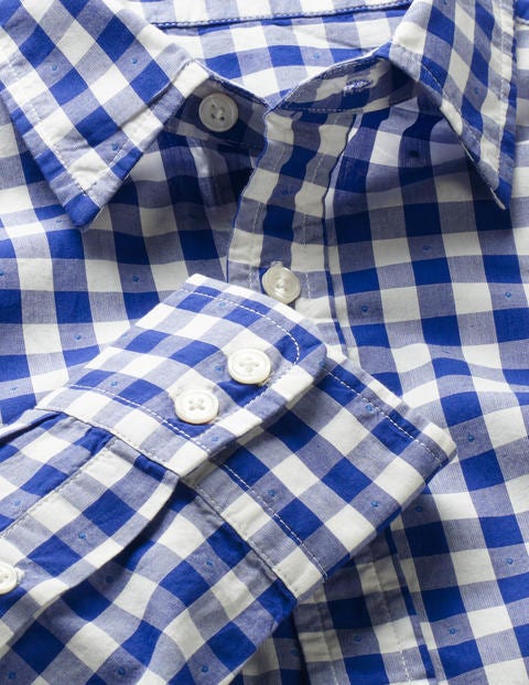 Slim Fit Poplin Pattern Shirt - Blue Wave Clip Dot Slim Fit Poplin Pattern Shirt - Blue Wave Clip Dot