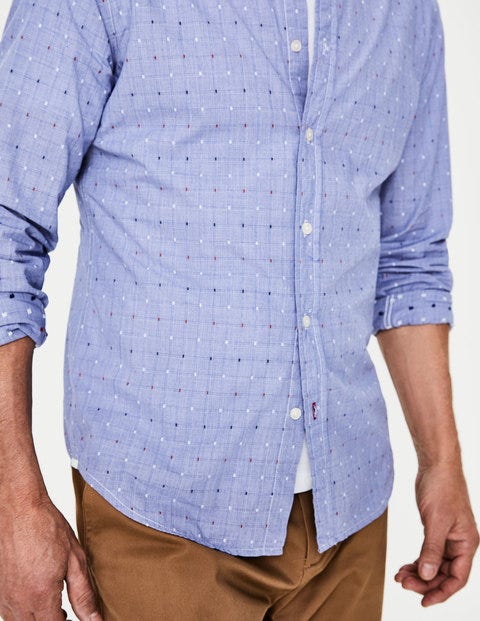Chemise Slim En Popeline À Motif - Plumetis multi Chemise Slim En Popeline À Motif - Plumetis multi