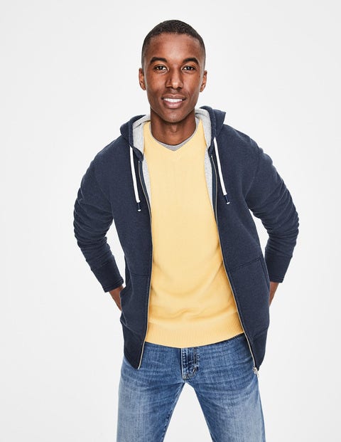Cayley Zip Hoody - Navy Marl Herringbone Cayley Zip Hoody - Navy Marl Herringbone