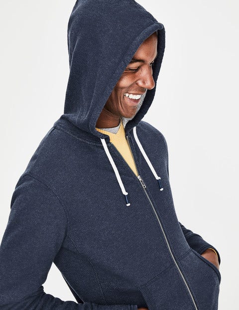 Cayley Zip Hoody - Navy Marl Herringbone Cayley Zip Hoody - Navy Marl Herringbone
