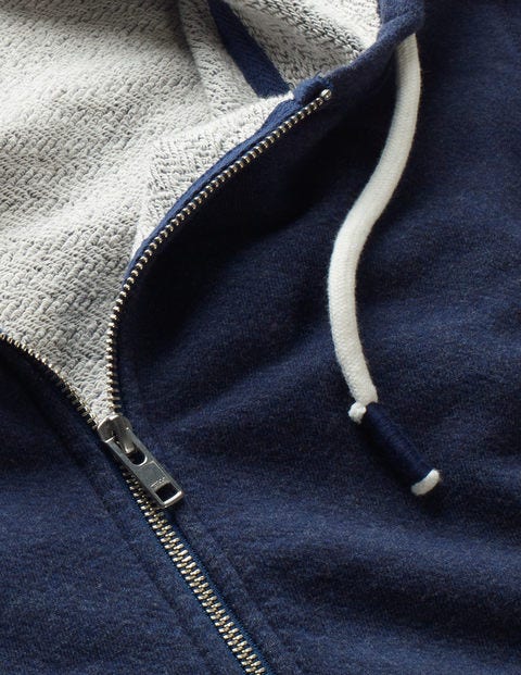 Cayley Zip Hoody - Navy Marl Herringbone Cayley Zip Hoody - Navy Marl Herringbone