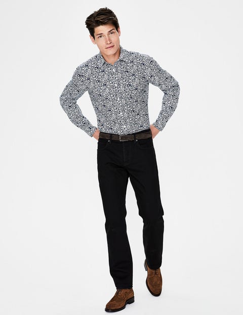 Printed Twill Shirt - Navy Floral Printed Twill Shirt - Navy Floral