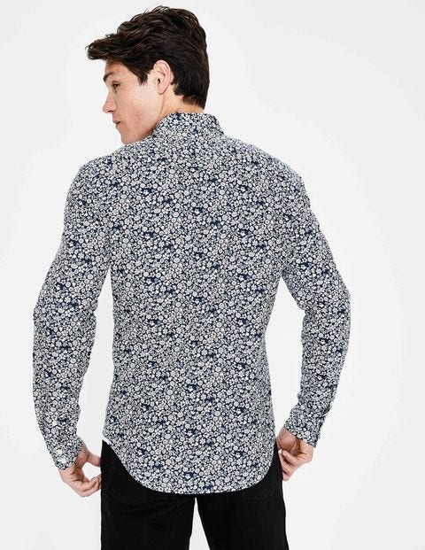 Printed Twill Shirt - Navy Floral Printed Twill Shirt - Navy Floral