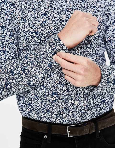 Printed Twill Shirt - Navy Floral Printed Twill Shirt - Navy Floral