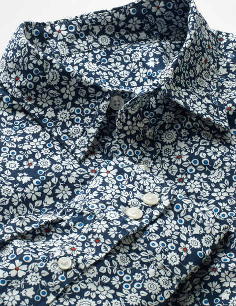 Printed Twill Shirt - Navy Floral Printed Twill Shirt - Navy Floral