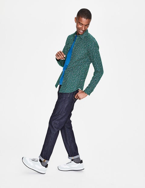 Slim Fit Printed Twill Shirt - Richmond Green Floral Slim Fit Printed Twill Shirt - Richmond Green Floral