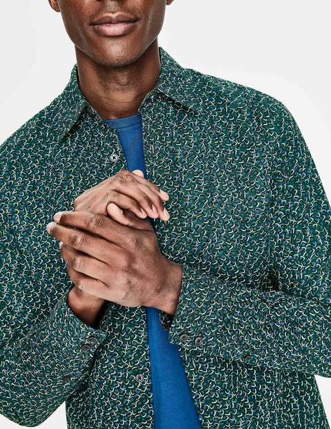 Slim Fit Printed Twill Shirt - Richmond Green Floral Slim Fit Printed Twill Shirt - Richmond Green Floral