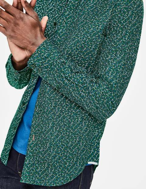 Slim Fit Printed Twill Shirt - Richmond Green Floral Slim Fit Printed Twill Shirt - Richmond Green Floral