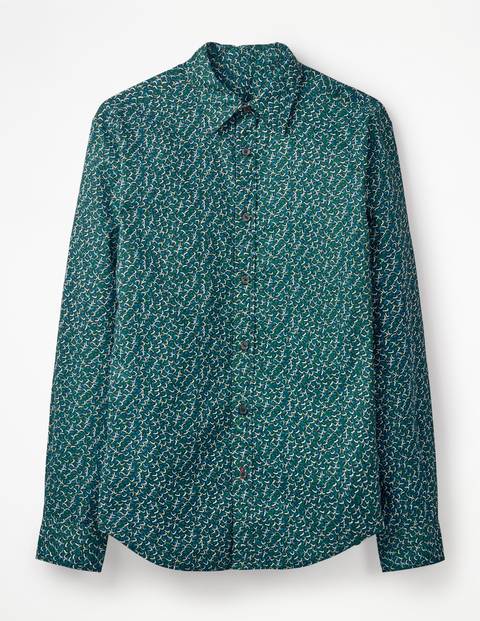 Slim Fit Printed Twill Shirt - Richmond Green Floral Slim Fit Printed Twill Shirt - Richmond Green Floral