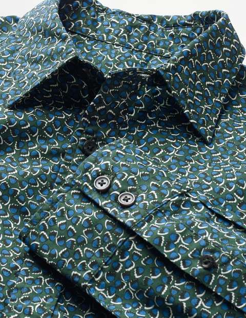 Slim Fit Printed Twill Shirt - Richmond Green Floral Slim Fit Printed Twill Shirt - Richmond Green Floral