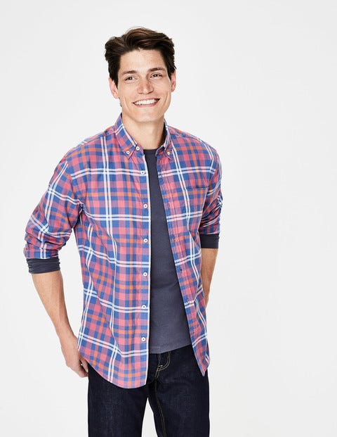 Casual Twill Shirt - Washed Berry Check Casual Twill Shirt - Washed Berry Check