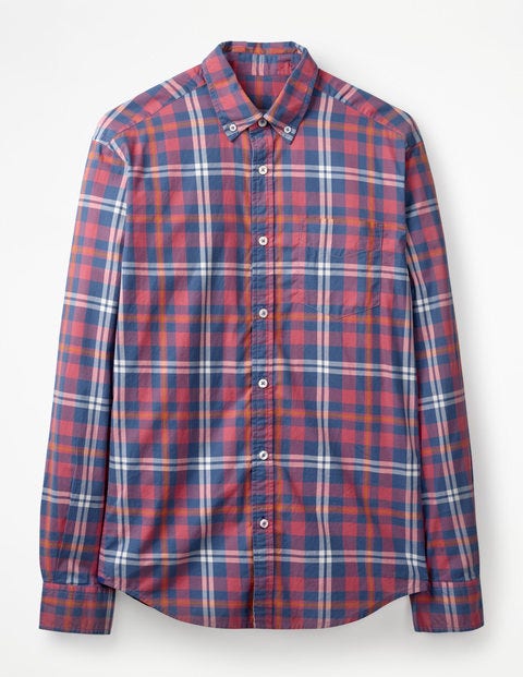 Casual Twill Shirt - Washed Berry Check Casual Twill Shirt - Washed Berry Check