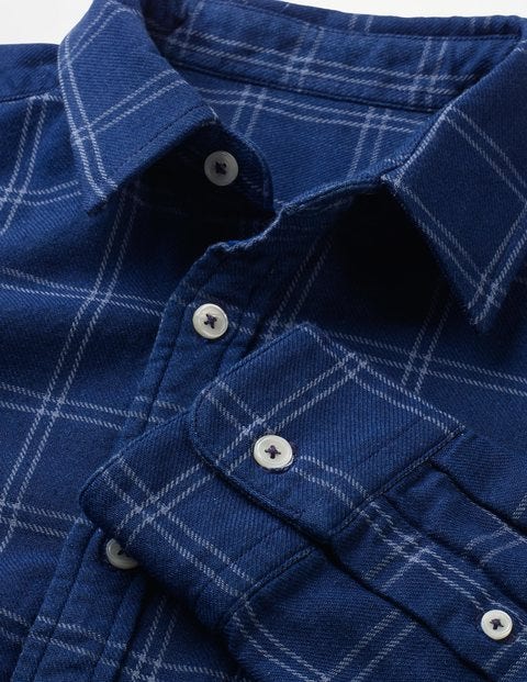 Double Cloth Shirt - Indigo Windowpane Double Cloth Shirt - Indigo Windowpane