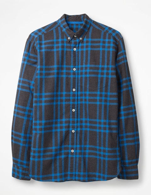 Lightweight Flannel Shirt - London Grey Marl Check Lightweight Flannel Shirt - London Grey Marl Check