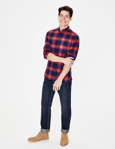 Lightweight Flannel Shirt - Blazer Red Marl Check Lightweight Flannel Shirt - Blazer Red Marl Check