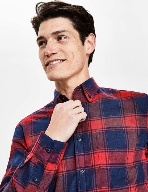 Lightweight Flannel Shirt - Blazer Red Marl Check Lightweight Flannel Shirt - Blazer Red Marl Check