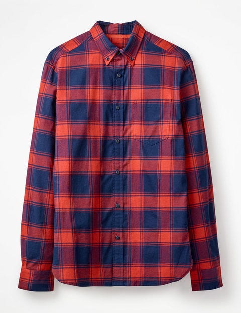 Lightweight Flannel Shirt - Blazer Red Marl Check Lightweight Flannel Shirt - Blazer Red Marl Check
