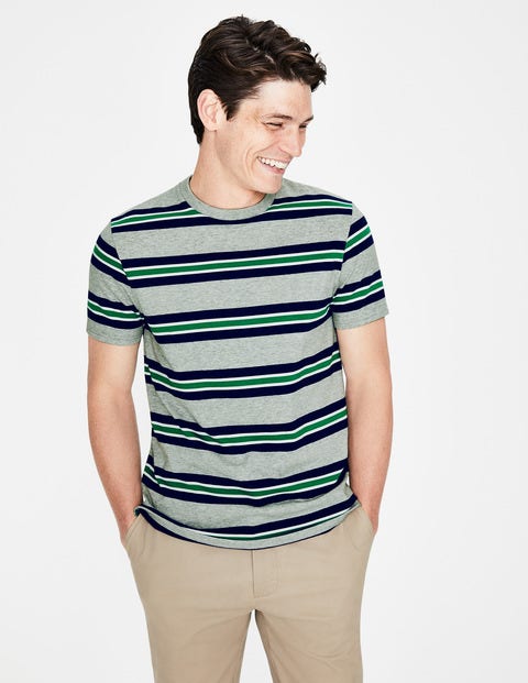 Wide Stripe T-Shirt - Grey Marl Stripe Wide Stripe T-Shirt - Grey Marl Stripe