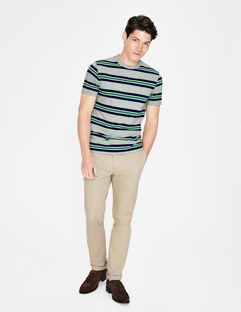 Wide Stripe T-Shirt - Grey Marl Stripe Wide Stripe T-Shirt - Grey Marl Stripe