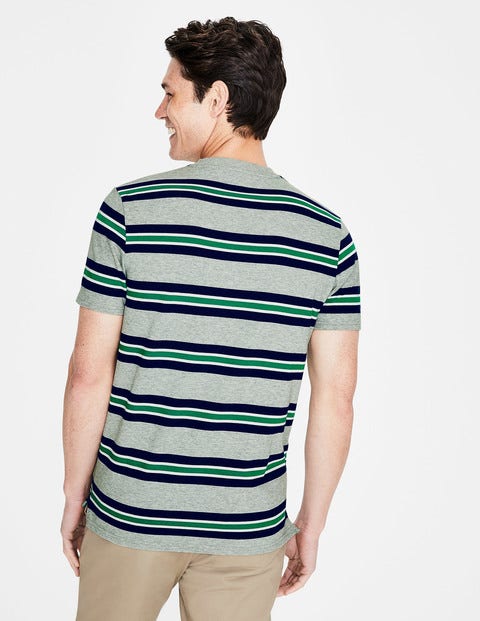Wide Stripe T-Shirt - Grey Marl Stripe Wide Stripe T-Shirt - Grey Marl Stripe