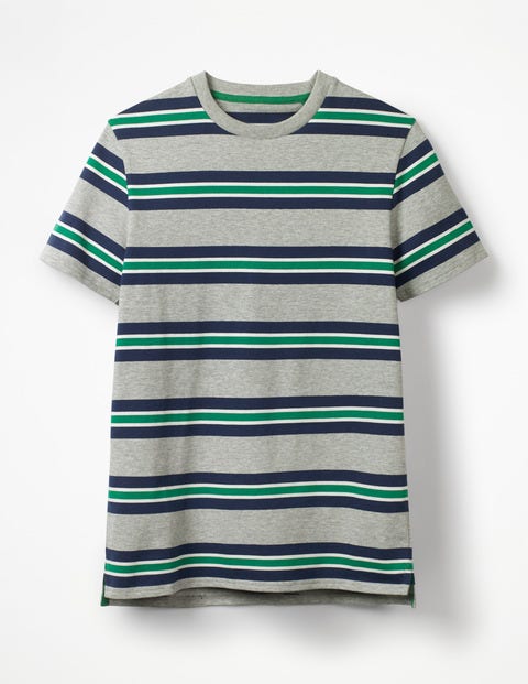 Wide Stripe T-Shirt - Grey Marl Stripe Wide Stripe T-Shirt - Grey Marl Stripe