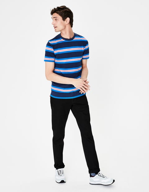 T-Shirt Mit Breiten Streifen - Schuluniform-Navy, Gestreift T-Shirt Mit Breiten Streifen - Schuluniform-Navy, Gestreift