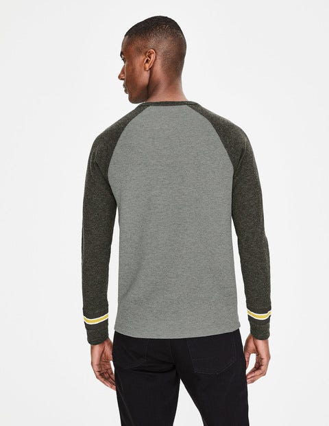 Long Sleeve Waffle Raglan - Grey Marl Colourblock Long Sleeve Waffle Raglan - Grey Marl Colourblock