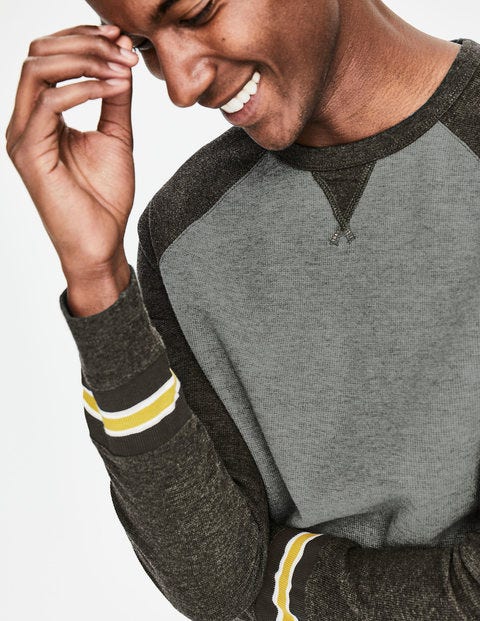 Long Sleeve Waffle Raglan - Grey Marl Colourblock Long Sleeve Waffle Raglan - Grey Marl Colourblock