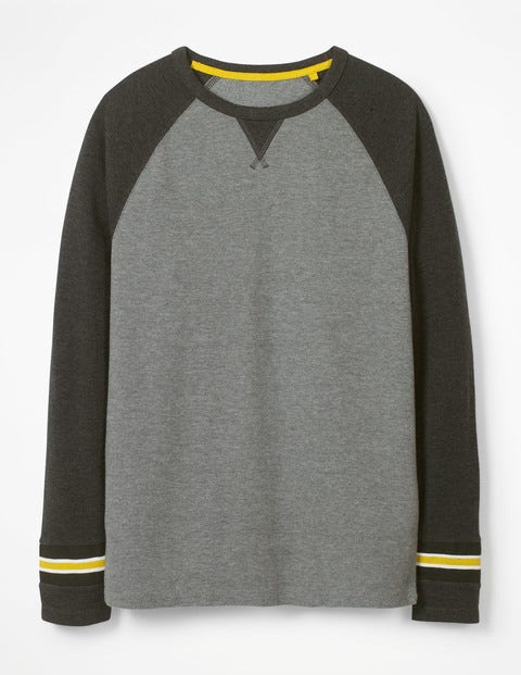 Long Sleeve Waffle Raglan - Grey Marl Colourblock Long Sleeve Waffle Raglan - Grey Marl Colourblock