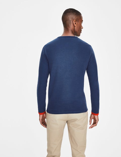 Long Sleeve Waffle Henley - School Navy Long Sleeve Waffle Henley - School Navy
