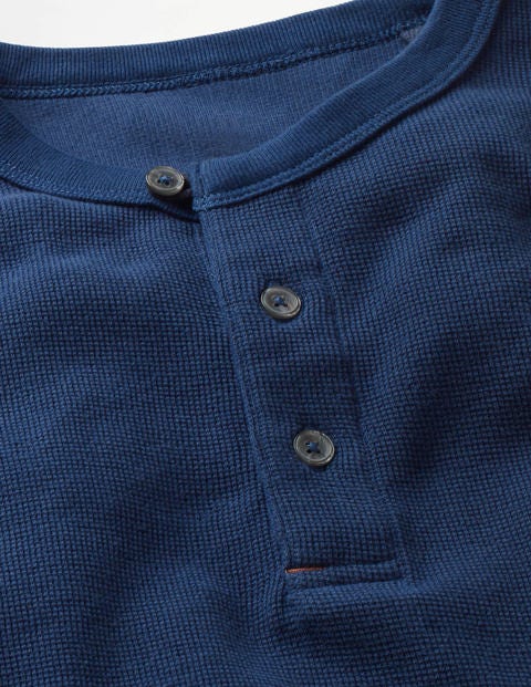 Long Sleeve Waffle Henley - School Navy Long Sleeve Waffle Henley - School Navy