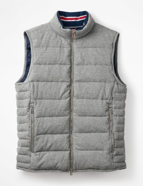 Jersey Quilted Gilet - Grey Marl Jersey Quilted Gilet - Grey Marl