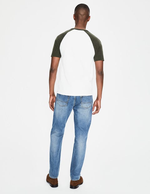 Haut Nid D'abeille Manches Raglan - Colourblock perce-neige Haut Nid D'abeille Manches Raglan - Colourblock perce-neige