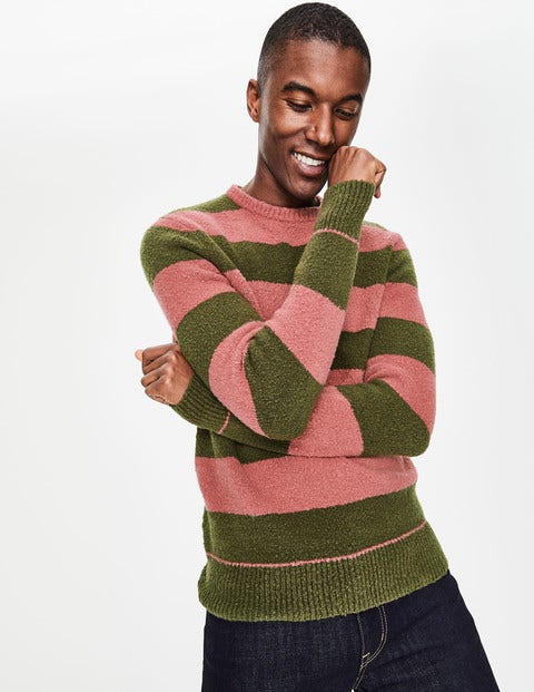 Textured Crew Neck - Washed Berry/Ghillie Green Textured Crew Neck - Washed Berry/Ghillie Green