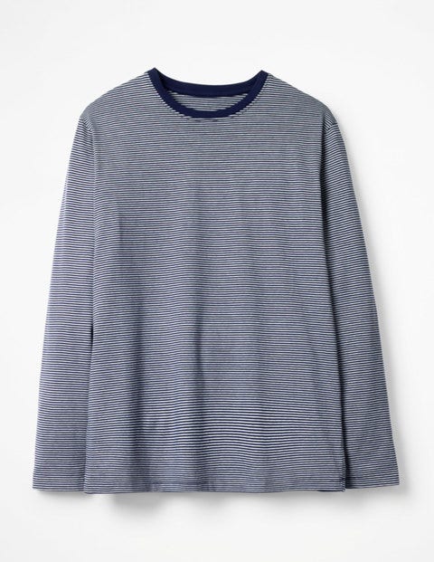 Long Sleeve Washed T-Shirt - Light Navy Stripe Long Sleeve Washed T-Shirt - Light Navy Stripe
