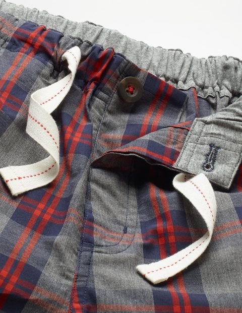 Cotton Poplin Pull-Ons - Charcoal Marl Check Cotton Poplin Pull-Ons - Charcoal Marl Check