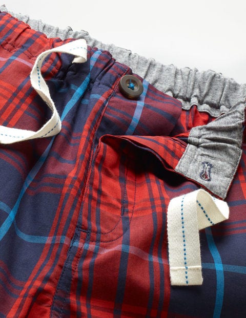 Schlafanzughose Aus Baumwollpopeline - Navy/Rot, Kariert Schlafanzughose Aus Baumwollpopeline - Navy/Rot, Kariert