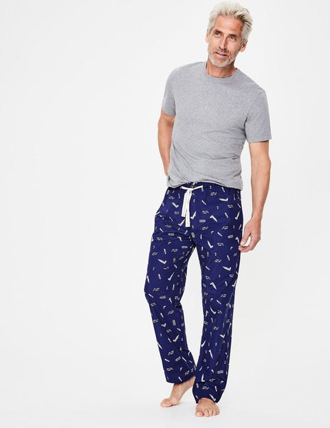 Cotton Poplin Pull-Ons - Navy London Print Cotton Poplin Pull-Ons - Navy London Print