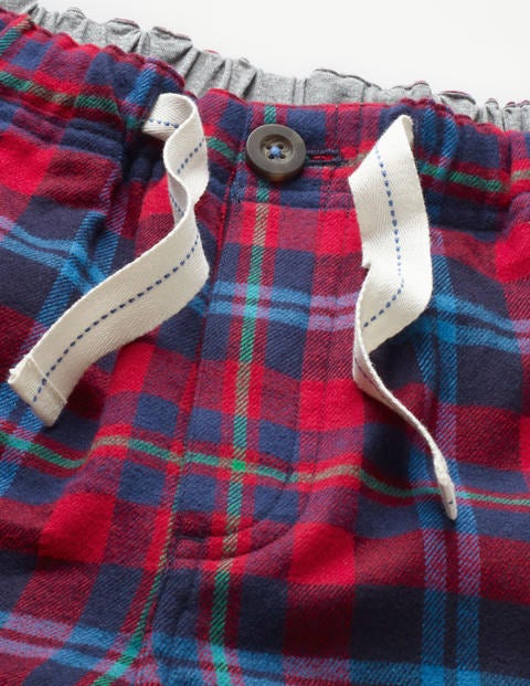 Brushed Cotton Lounge Shorts - Engine Red Multi Check Brushed Cotton Lounge Shorts - Engine Red Multi Check