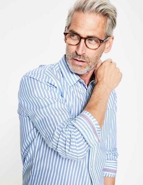 Poplin Pattern Shirt - Seascape Stripe Poplin Pattern Shirt - Seascape Stripe