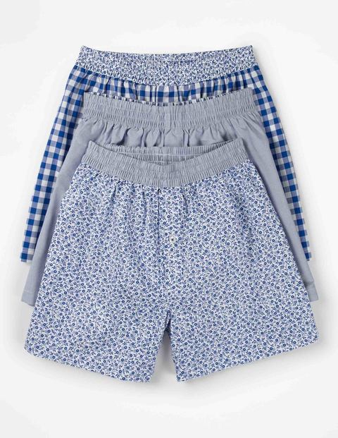3 Pack Woven Boxers - Blues Multi Pack 3 Pack Woven Boxers - Blues Multi Pack