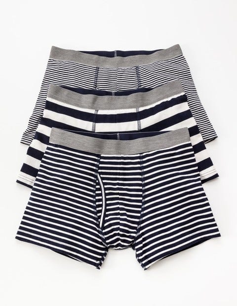 3 Boxers - Lot rayé bleu marine mélangé 3 Boxers - Lot rayé bleu marine mélangé