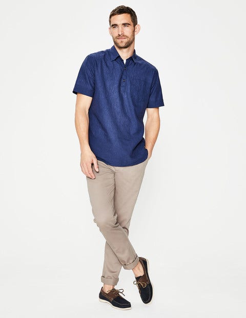 Linen Cotton Popover - Deep Navy Linen Cotton Popover - Deep Navy
