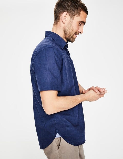 Linen Cotton Popover - Deep Navy Linen Cotton Popover - Deep Navy
