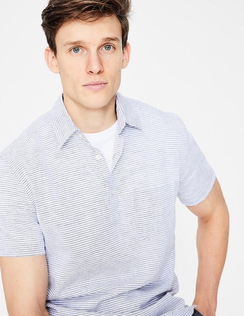 Linen Cotton Popover - Navy Blue Stripe Linen Cotton Popover - Navy Blue Stripe