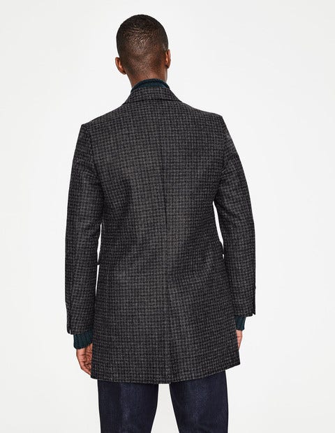 British Tweed Overcoat - Charcoal Houndstooth British Tweed Overcoat - Charcoal Houndstooth