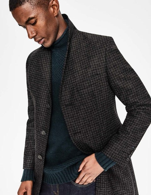 British Tweed Overcoat - Charcoal Houndstooth British Tweed Overcoat - Charcoal Houndstooth