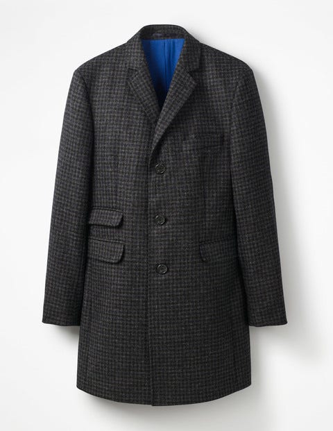 British Tweed Overcoat - Charcoal Houndstooth British Tweed Overcoat - Charcoal Houndstooth