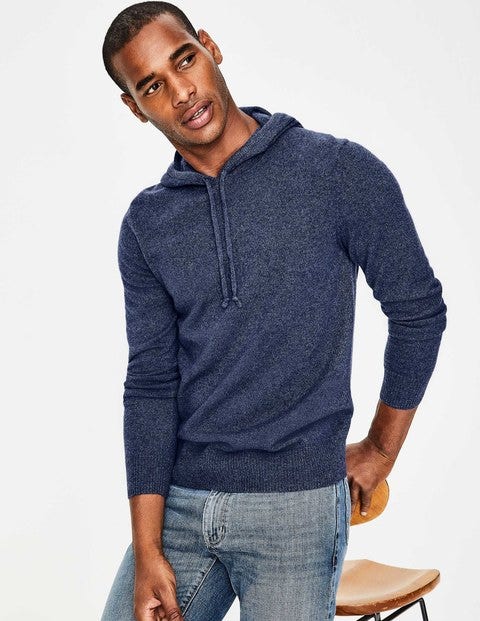 Kaschmir-Kapuzenpullover - Denim Kaschmir-Kapuzenpullover - Denim